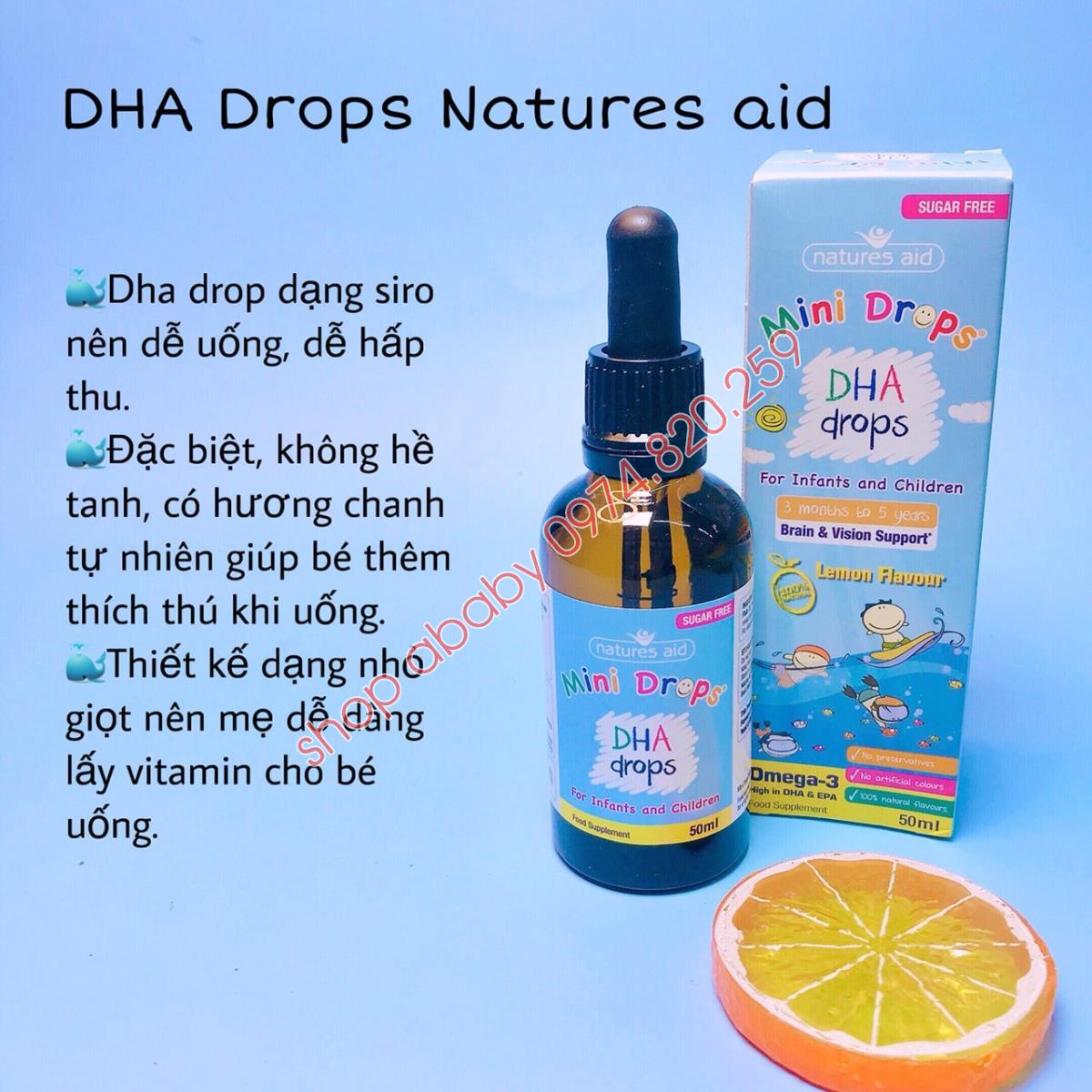 DHA Drops Natures aid 50ml Vitamin,Thực phẩm chức năng