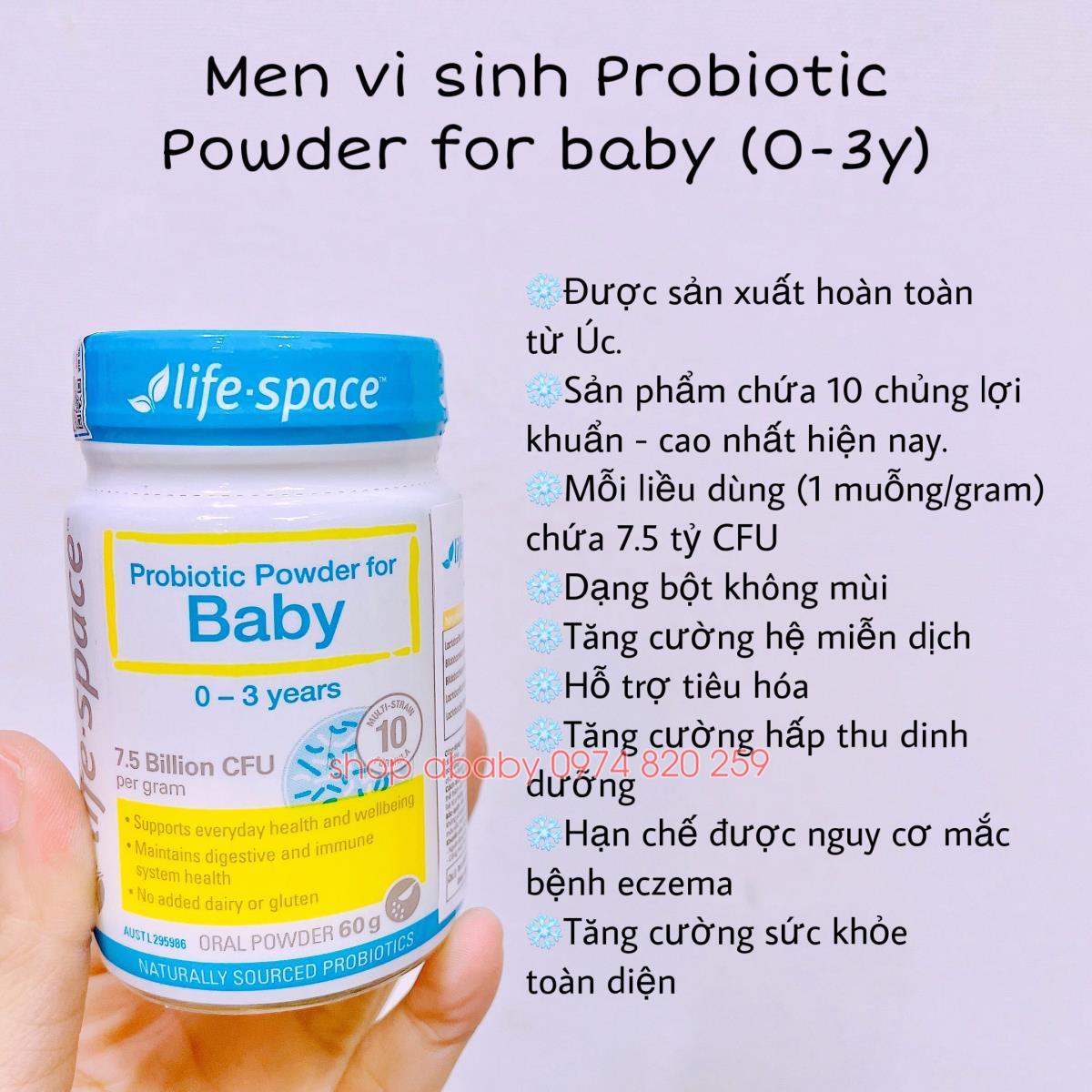 Men vi sinh Life Space Probiotic Powder for baby (0-3y)