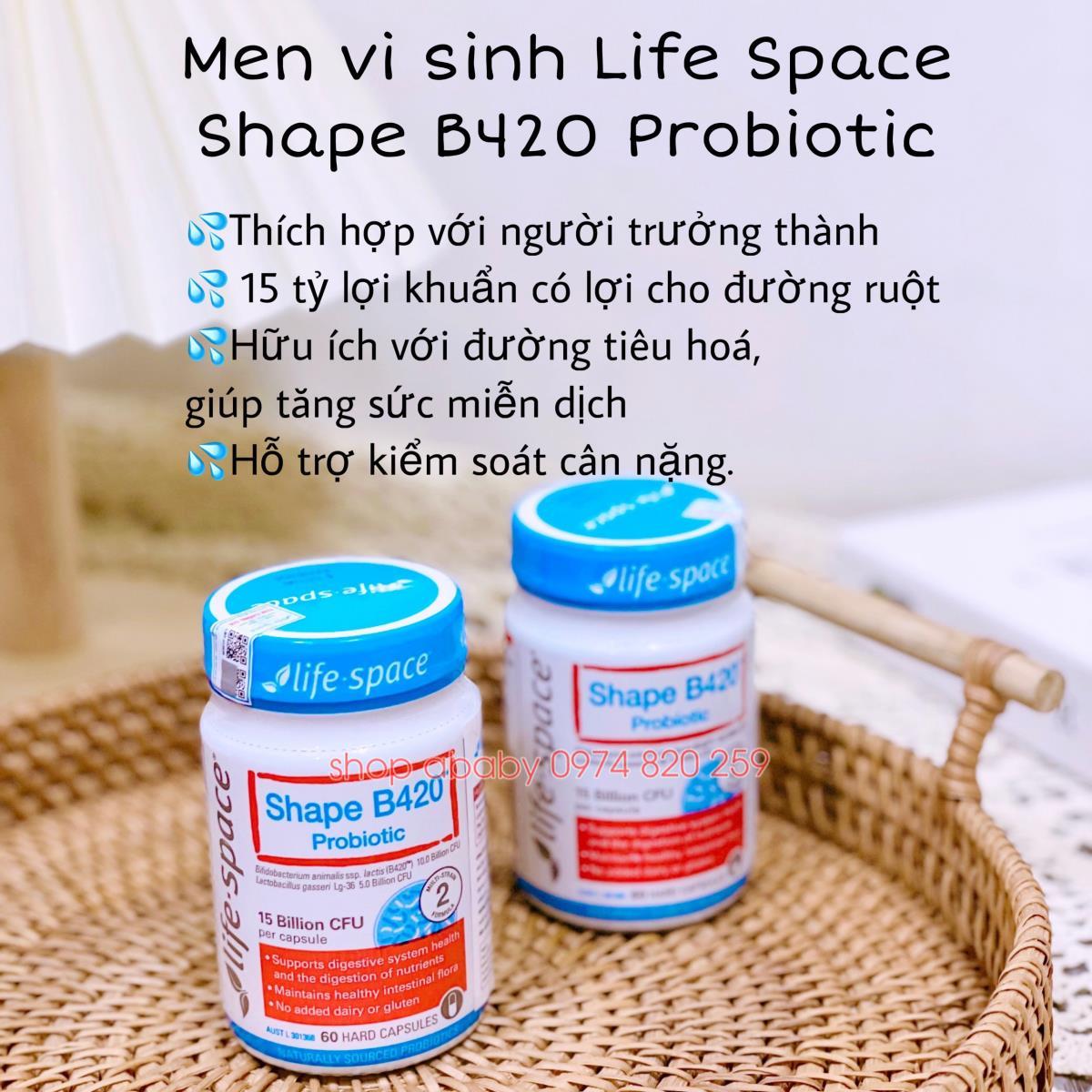 Men vi sinh Life Space Shape B420 Probiotic 60v (18y+)