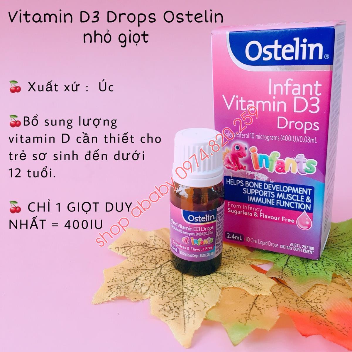 Vitamin D3 Drops Ostelin Nhỏ Giọt 0m Vitaminthực Phẩm Chức Năng 5634