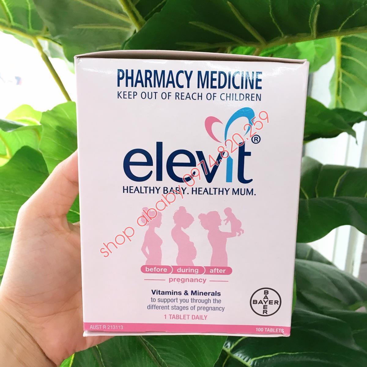 Vitamin Elevit bầu (hộp 100 viên) Đồ dùng cho khác cho mẹ