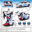 Đồ chơi xe ô tô cảnh sát biến hình robot có nhạc và đèn (kèm pin)
